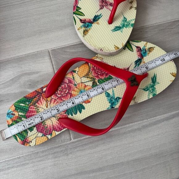 Johnny Was Andrea Hummingbird Flip Flop Thong Sandals 9/10 - Picture 8 of 8